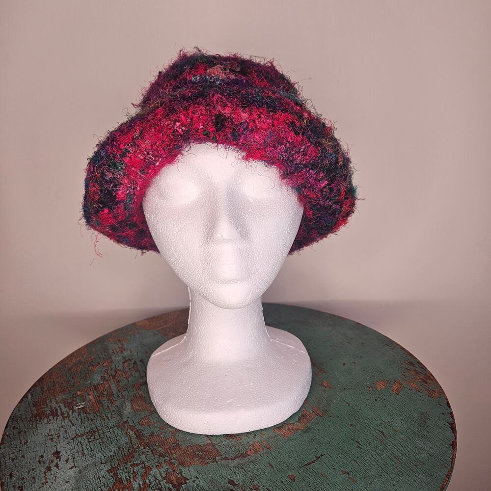 Gorgeous Multi-Colored Silk Hat, Made in Nepal